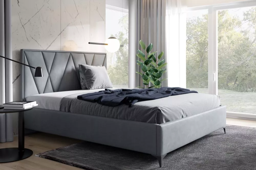 Gulta Royan Standard ar stelāžu Guļamvietas platums: 140 cm, Guļamvietas garums: 200 cm, stelāžas tips: metāla, · Pelēks