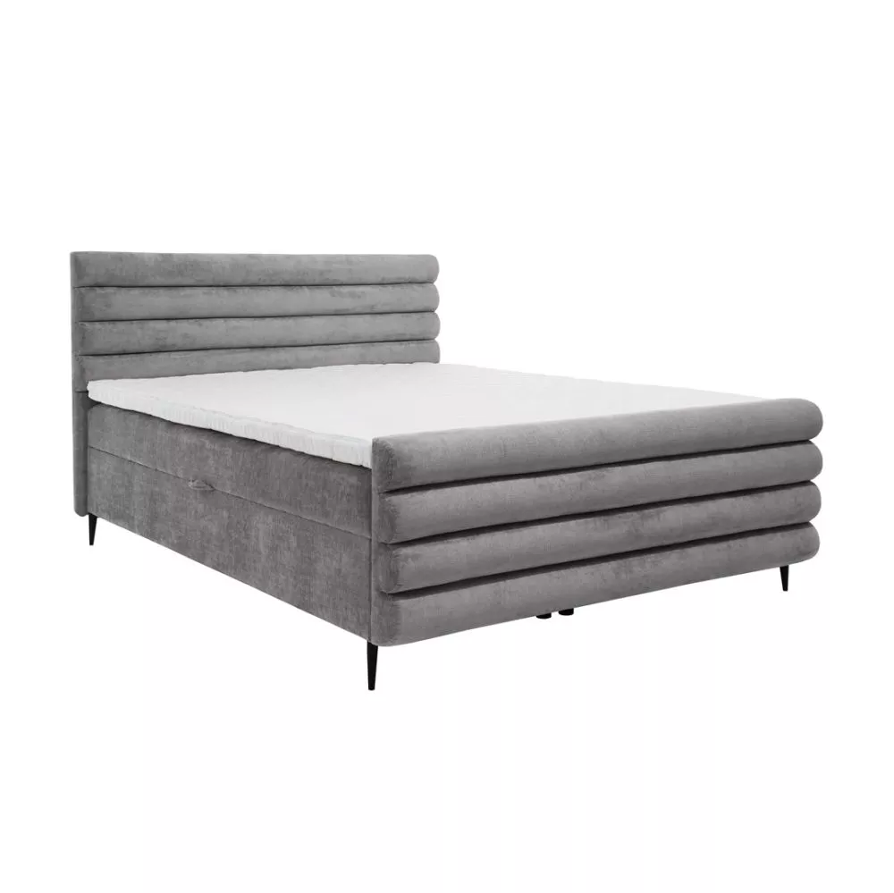 Gulta Noel Boxspring standard Guļamvietas platums: 160 cm, Guļamvietas garums: 200 cm, · Tumši pelēks · 167 × 220 × 115 