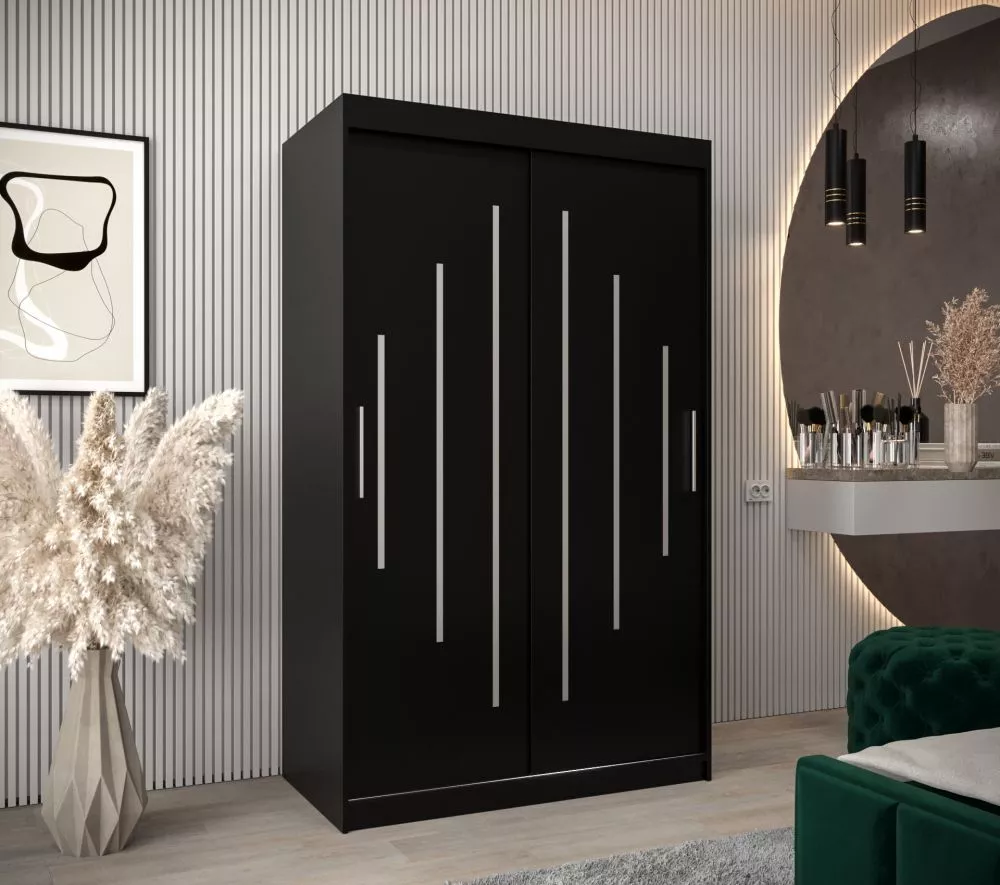 Skapis York · Melns · 120 × 62 × 200 cm
