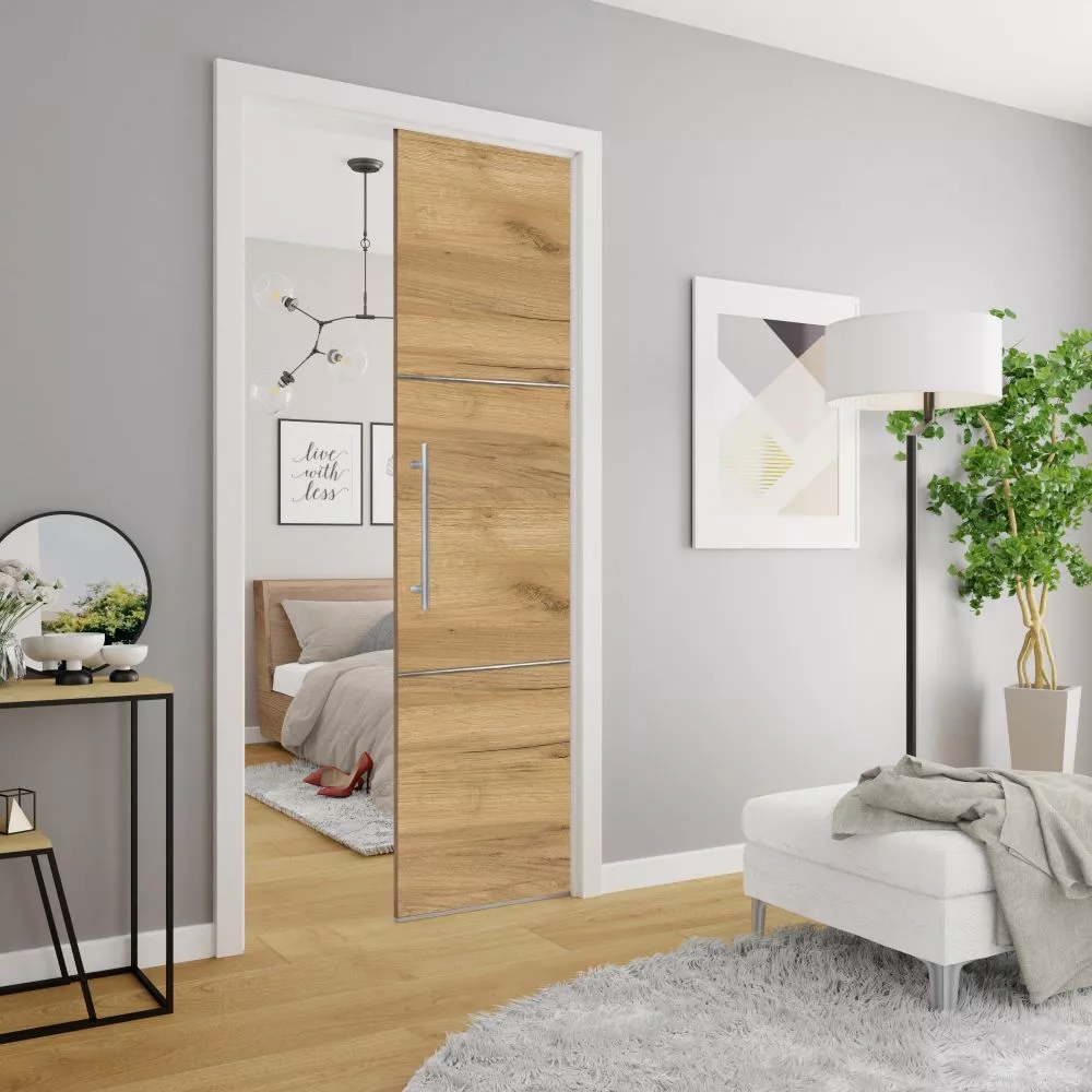 Bīdāmās durvis Evo Plus Reiling · Ozols craft zelts · 96 × 205 cm