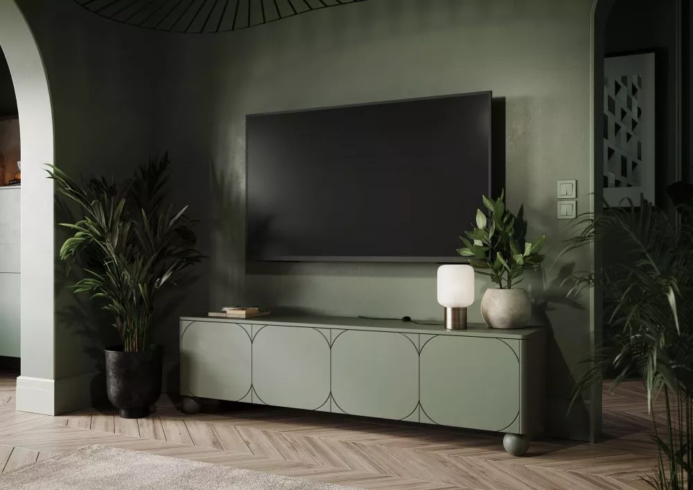TV tumba Sonatia 2 RTV 200 4D2SZ · Olīvu · 200 × 45 × 57 cm