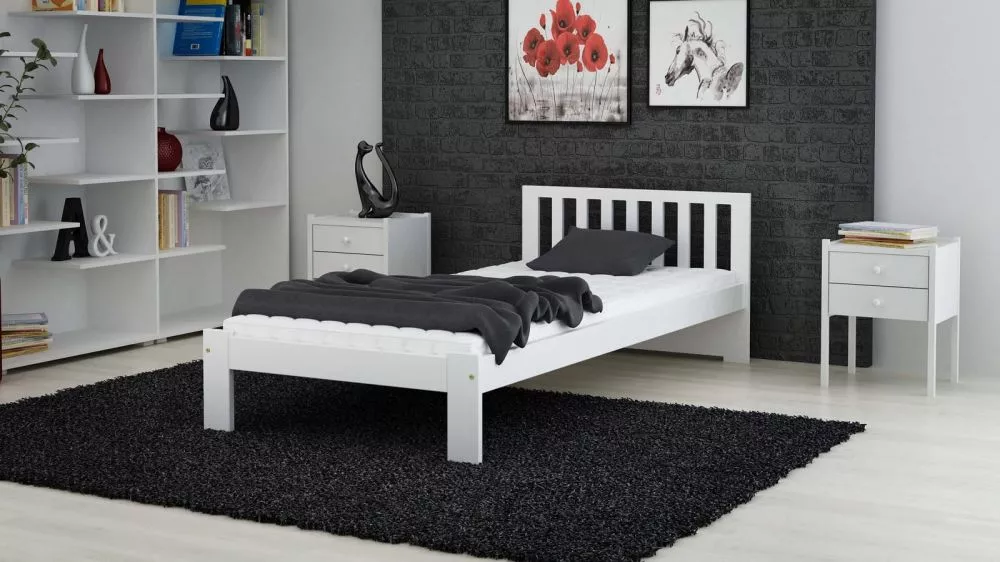 Gulta DMD-2 Magnat ar stelāžu Guļamvietas platums: 90 cm, Guļamvietas garums: 200 cm, · Balts · 98 × 206 × 65 cm