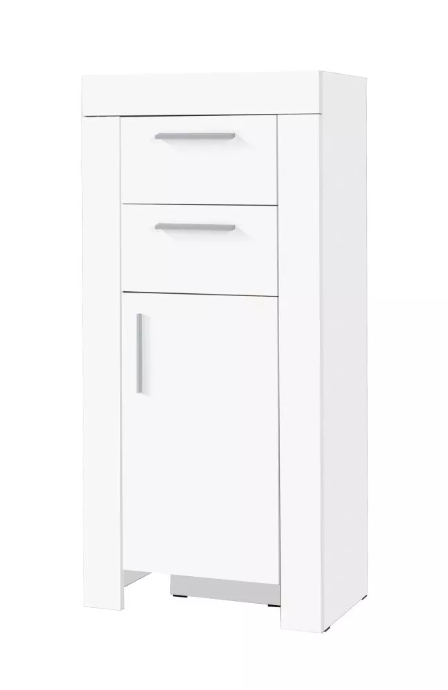 Kumode Cezar 8 · Balts · 60 × 42 × 131 cm