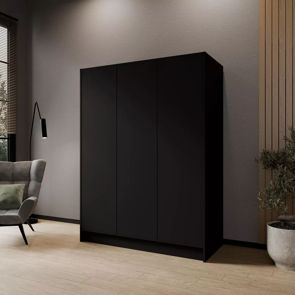 Skapis Gala 150 · Melns · 150 × 51 × 200 cm