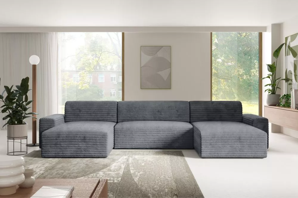 Dīvāns Vivaio U standard · Pelēks · 185 × 405 × 82 cm