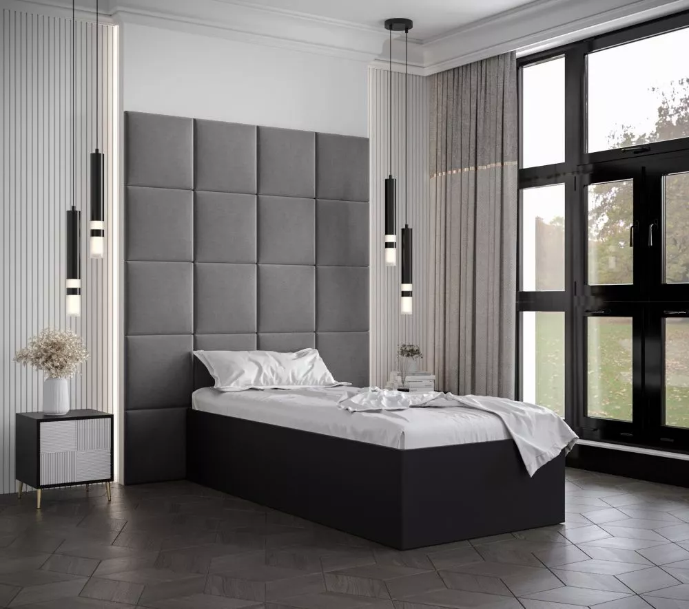 Gulta Bella 3 ar stelāžu Guļamvietas platums: 90 cm, Korpusa krāsa: melns, Guļamvietas garums: 200 cm, stelāžas tips: ko
