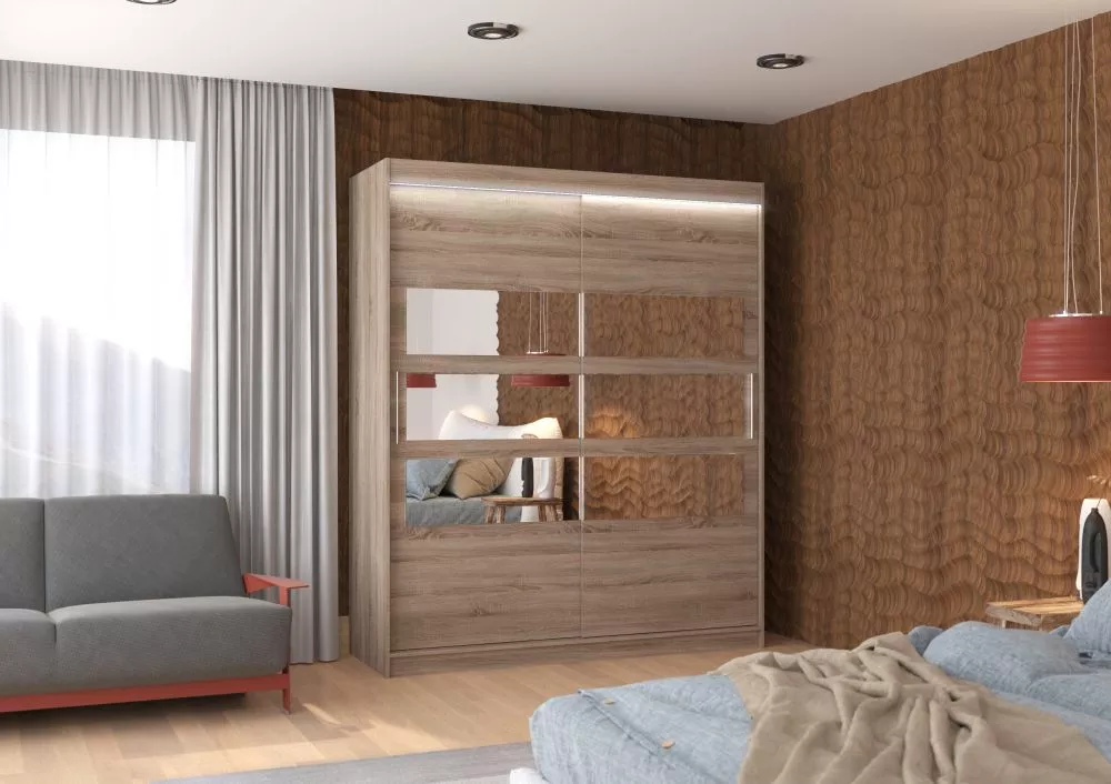 Skapis Toledo ar LED · Trifele · 180 × 58 × 215 cm