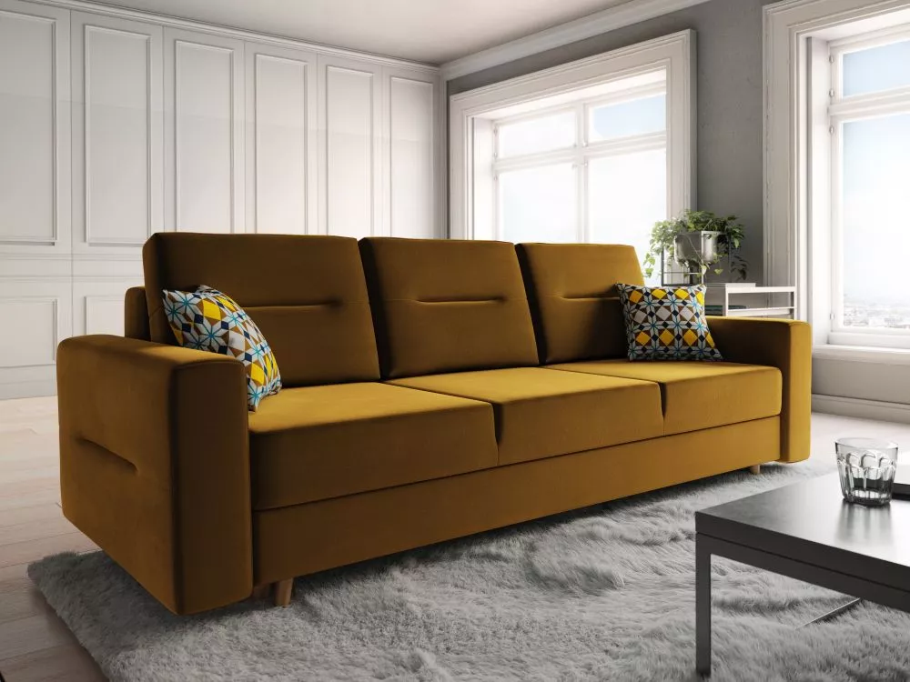 Dīvāns Bergen Sofa Standard · Dzeltens · 90 × 230 × 87 cm