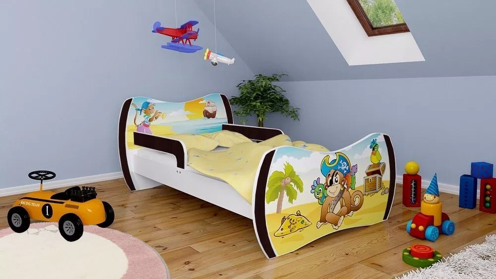 Bērnu gulta Dream L01 140x70 DM26 ar stelāžu Guļamvietas platums: 70 cm, Guļamvietas garums: 140 cm, · 94 × 144 × 71 cm