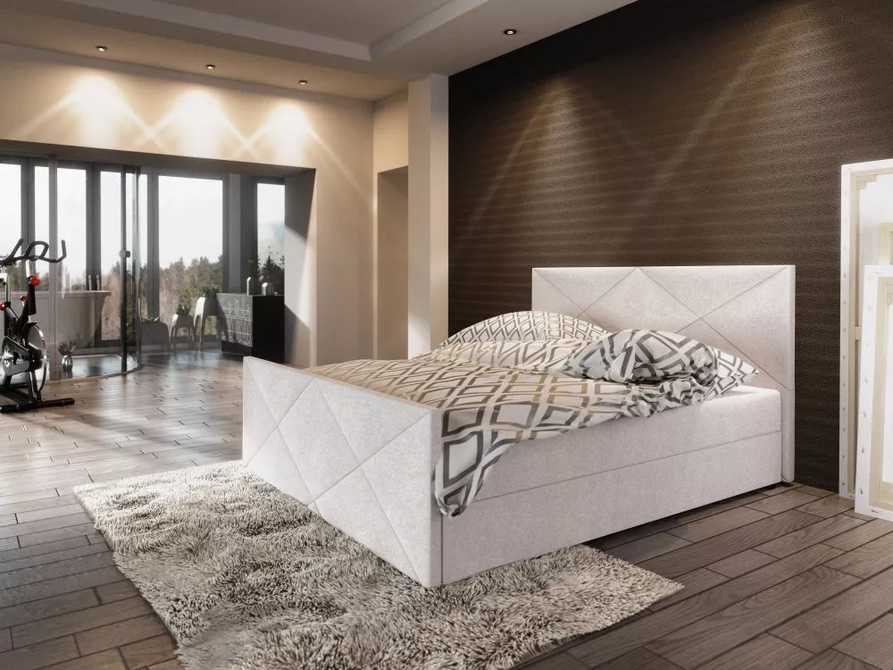 Gulta Milano 4 Boxspring Standard Guļamvietas platums: 160 cm, Guļamvietas garums: 200 cm, · Bēšs · 165 × 216 × 106 cm