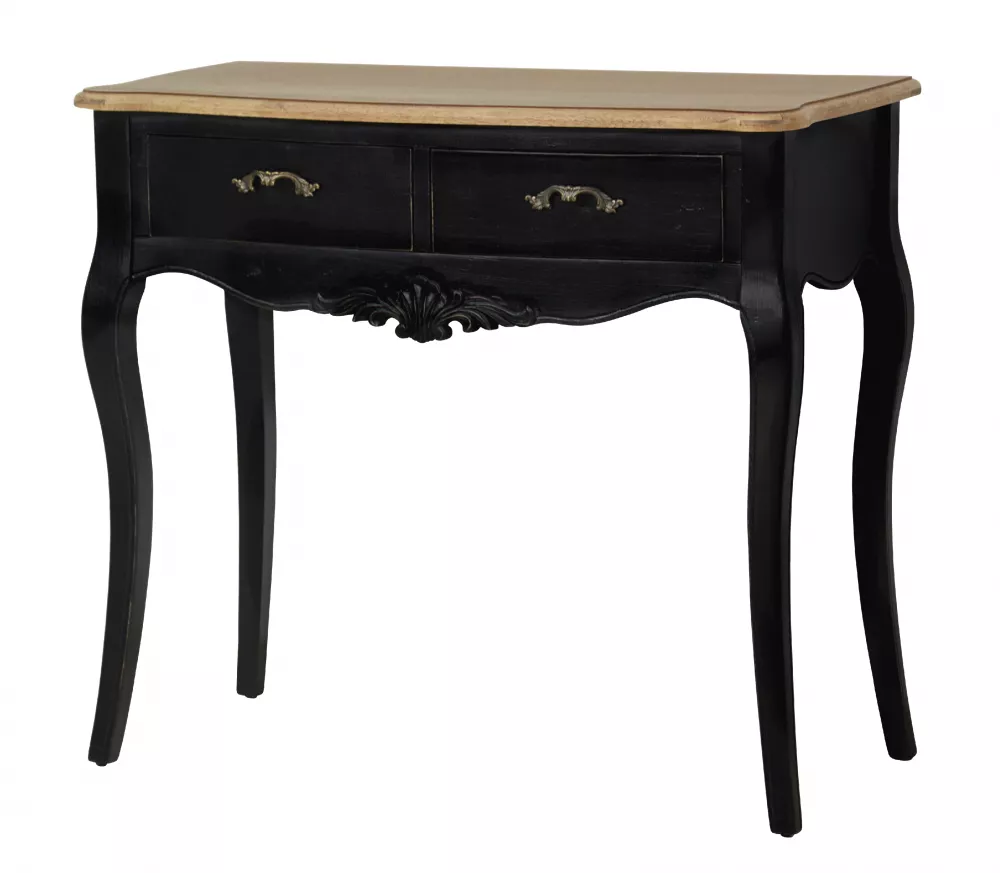 Kosmētikas galds Sorrento SO024B · Melns + brūns · 89 × 78 × 43 cm
