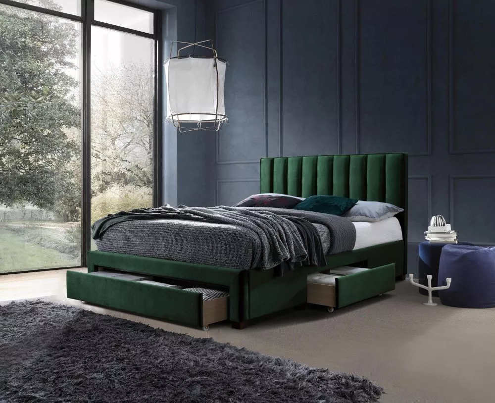 Gulta Grace ar stelāžu Guļamvietas platums: 160 cm, Guļamvietas garums: 200 cm, · Zaļš · 164 × 214 × 111 cm