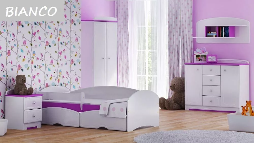 Bērnu gulta Bianco 23S Guļamvietas platums: 90 cm, Guļamvietas garums: 180 cm, · 102 × 184 × 65 cm