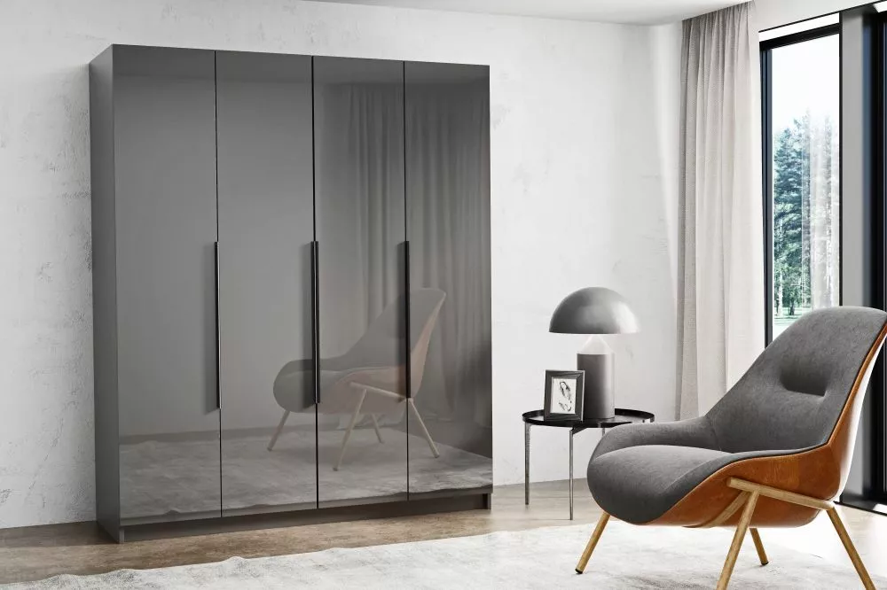 Skapis Paris Gloss · Pelēks · 160 × 60 × 216 cm