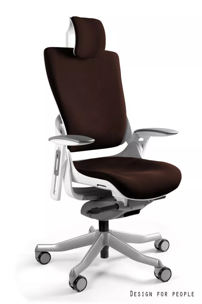 Datorkrēsls Wau 2 White T Sēdvietas platums: 47 cm, · Tumši brūns · 69 × 52 × 117 cm