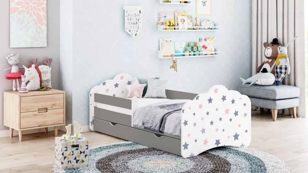 Bērnu gulta Mobi 40 70x140 ar stelāžu Guļamvietas platums: 70 cm, Guļamvietas garums: 140 cm, · 82 × 148 × 65 cm
