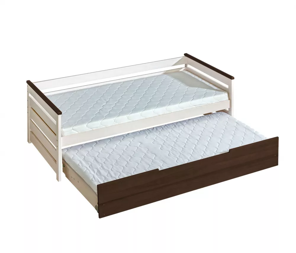 Gulta Alan AL1+AL3 ar stelāžām Guļamvietas platums: 90 cm, Korpusa krāsa: balināta priede, Guļamvietas garums: 200 cm, ·