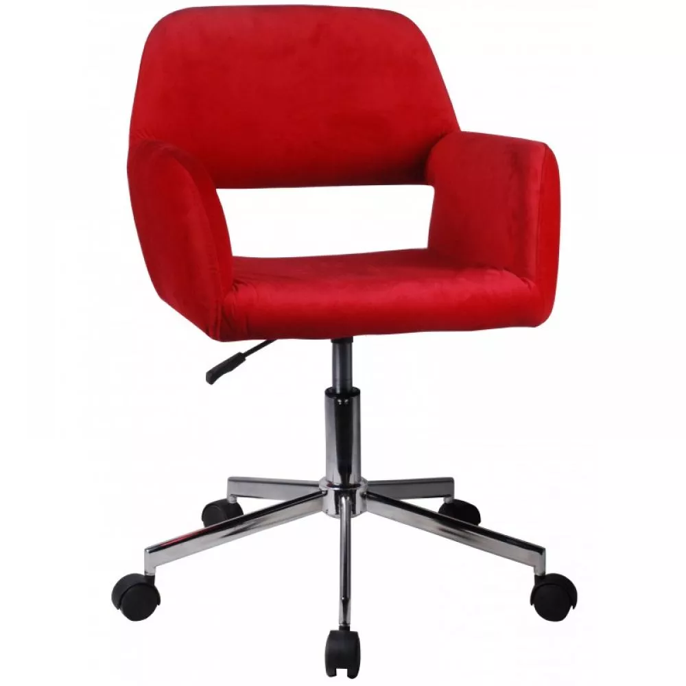 Datorkrēsls FD-22 Welur Sēdvietas platums: 53 cm, · Sarkans · 58 × 60 × 78 cm