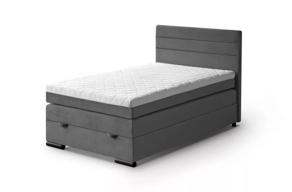 Gulta Teddy 120x200 Boxspring Standard Guļamvietas platums: 120 cm, Guļamvietas garums: 200 cm, · Tumši pelēks · 126 × 2