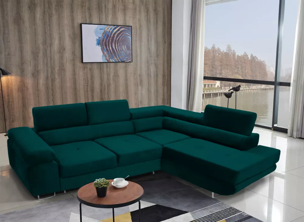 Dīvāns Anton L Premium Standard · Jūraszaļš · 200 × 273 × 73 cm