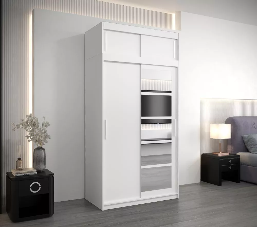 Skapis Roma 1 Premium · Balts · 120 × 62 × 240 cm