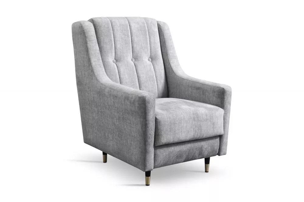 Mīksts krēsls Platon 1S Black Standard Sēdvietas dziļums: 55 cm, · Pelēks · 73 × 88 × 91 cm