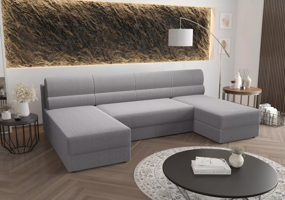 Dīvāns Rebi U1 Standard · Pelēks · 140 × 271 × 88 cm