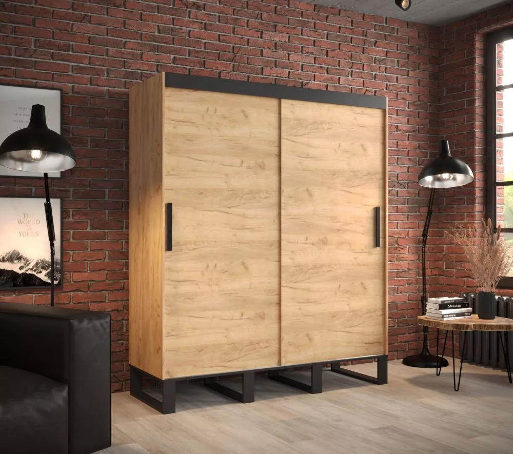 Skapis Loft T · Ozols craft zelts · 180 × 62 × 212 cm