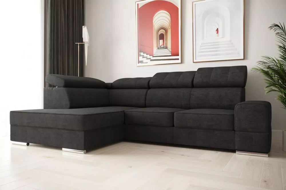 Dīvāns Royal 1 Relax standard · Melns · 185 × 260 × 79 cm