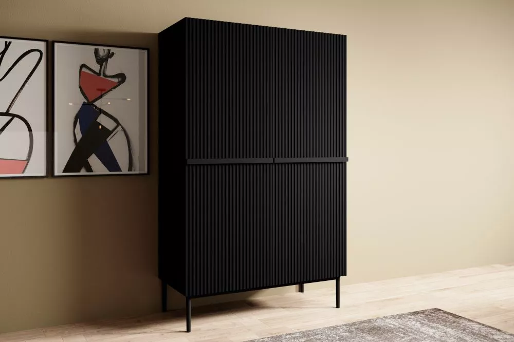 Grāmatu skapis Nicole K100 2D2SZ Black · Melns · 100 × 45 × 160 cm