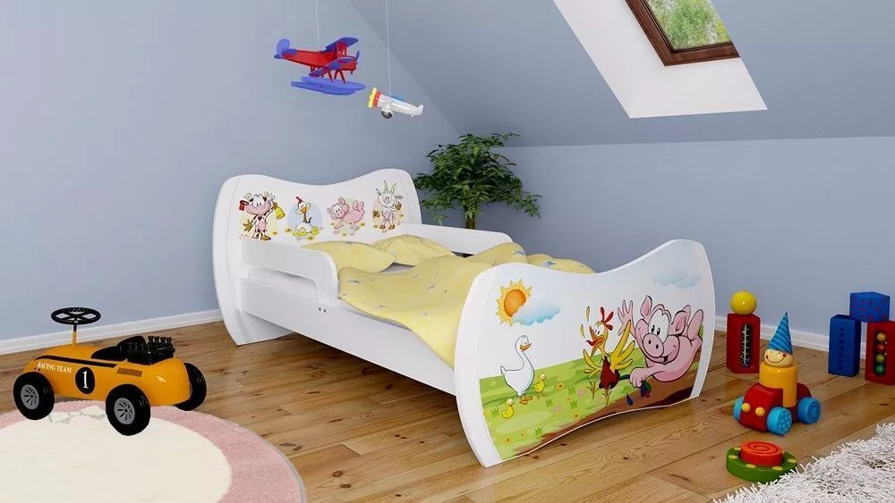 Bērnu gulta Dream L05 180x90 DM21 ar stelāžu Guļamvietas platums: 90 cm, Guļamvietas garums: 180 cm, · 114 × 184 × 71 cm