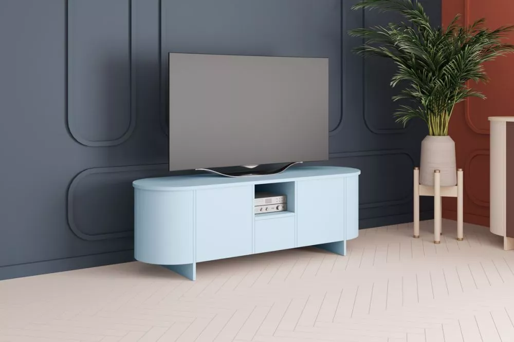 TV tumba Mileto Colore · Gaiši zils · 163 × 48 × 54 cm