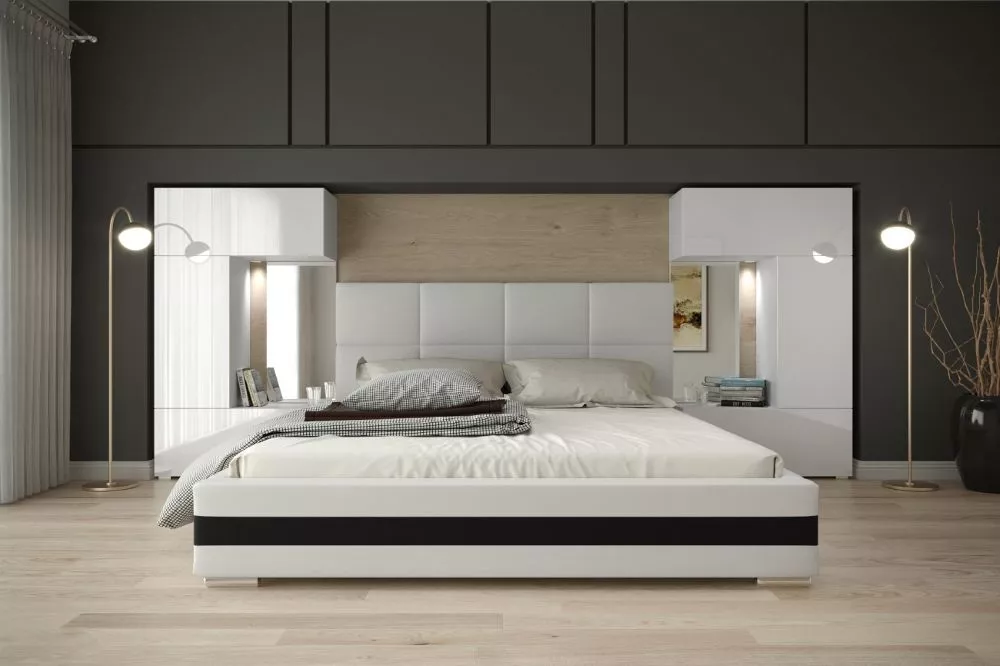 Sekcija Panama 1 Gloss ar LED · Balts · 35 × 159 cm