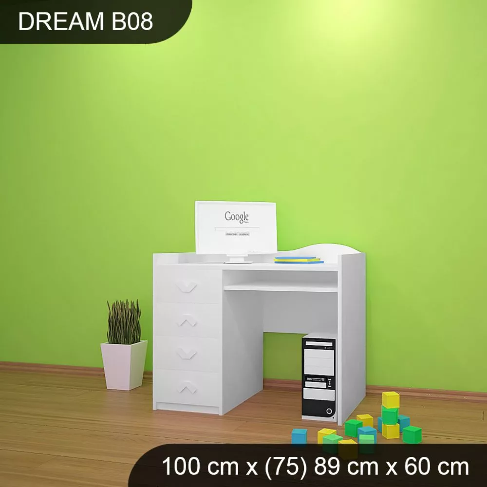 Bērnu rakstāmgalds Dream B08 Maksimālais augstums: 89 cm, · 100 × 75 × 60 cm
