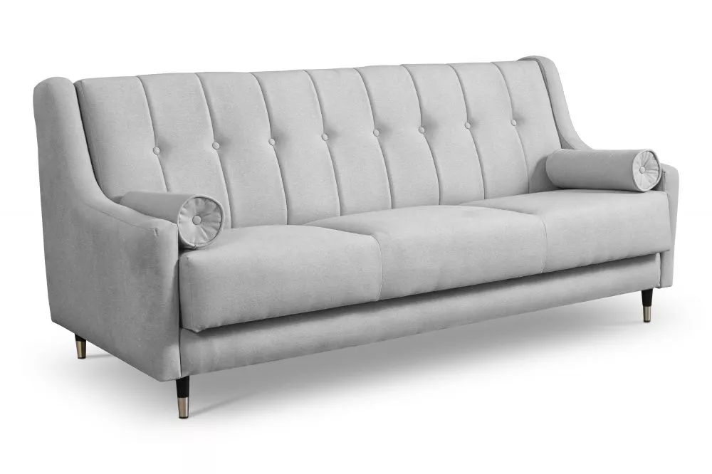 Dīvāns Platon 3S Black Standard · Gaiši pelēks · 94 × 205 × 91 cm