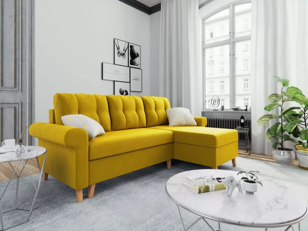 Dīvāns Oslo Comfort standard · Dzeltens · 146 × 255 × 93 cm