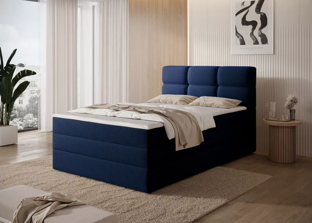 Gulta Kasped Boxspring Prestige standard Guļamvietas platums: 140 cm, Guļamvietas garums: 200 cm, · Zils · 141 × 215 × 1
