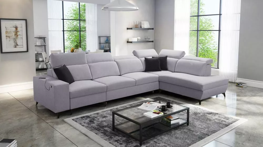 Dīvāns Bartone 11 Mix Standard · Gaiši pelēks · 224 × 359 × 83 cm