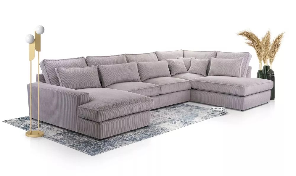 Dīvāns Cleo U Standard · Pelēks · 225 × 398 × 93 cm