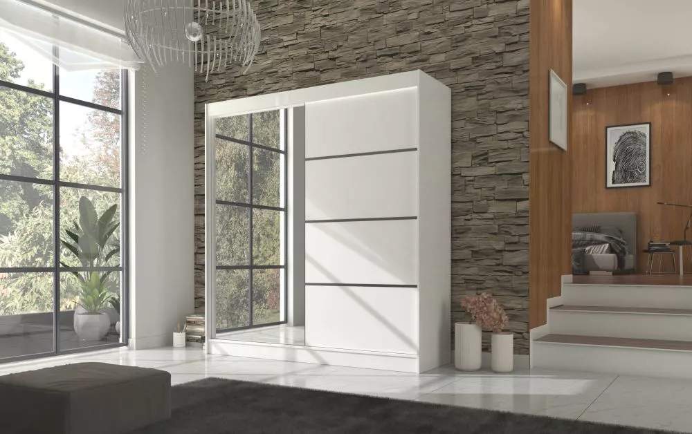 Skapis Gilton · Balts · 200 × 61 × 215 cm