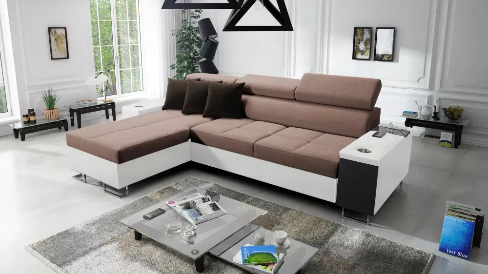 Dīvāns Morena 1 Maxi Premium Standard · Brūns + balts · 183 × 290 cm