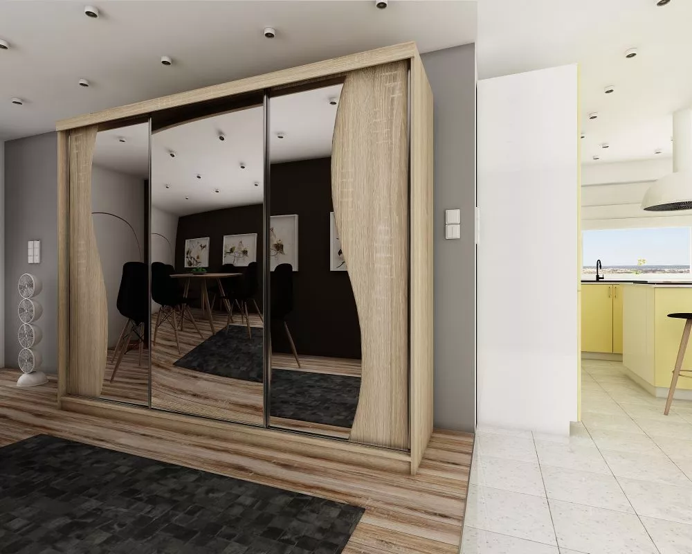 Skapis Top 8 ar LED · Ozols sonoma · 250 × 62 × 200 cm