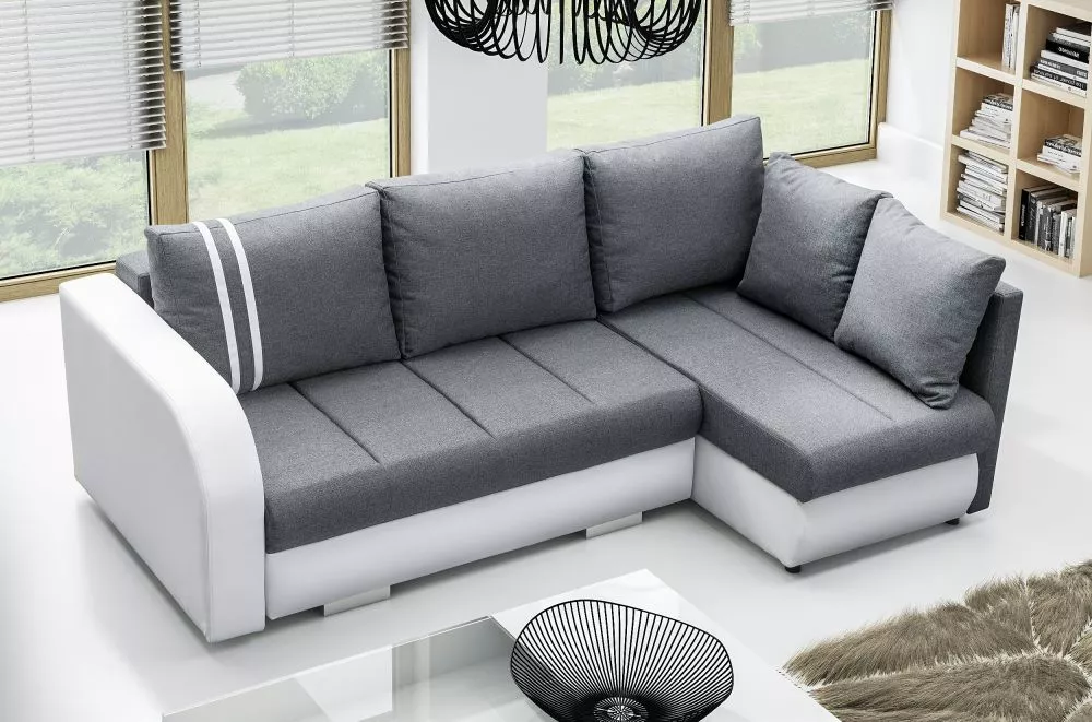 Dīvāns R-city Standard · Tumši pelēks + balts · 144 × 232 × 90 cm