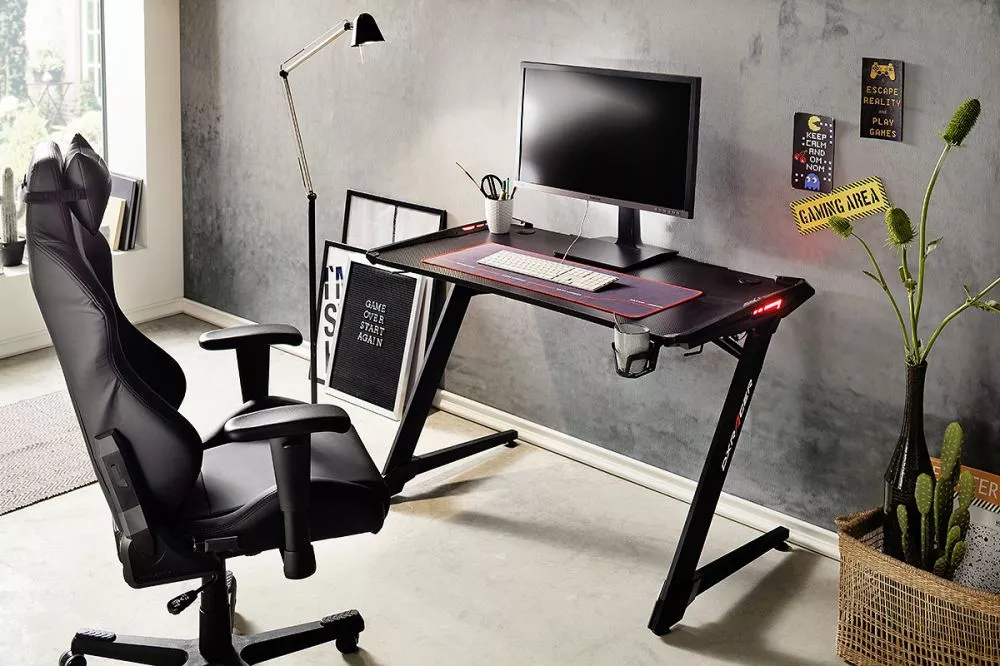 Galds DX Racer 1 ar LED · Antracīts · 120 × 77 × 64 cm