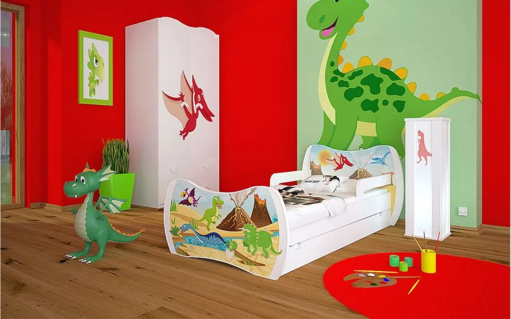 Bērnu gulta Dream L02 140x70 DM29 ar stelāžu Guļamvietas platums: 70 cm, Guļamvietas garums: 140 cm, · 94 × 144 × 71 cm