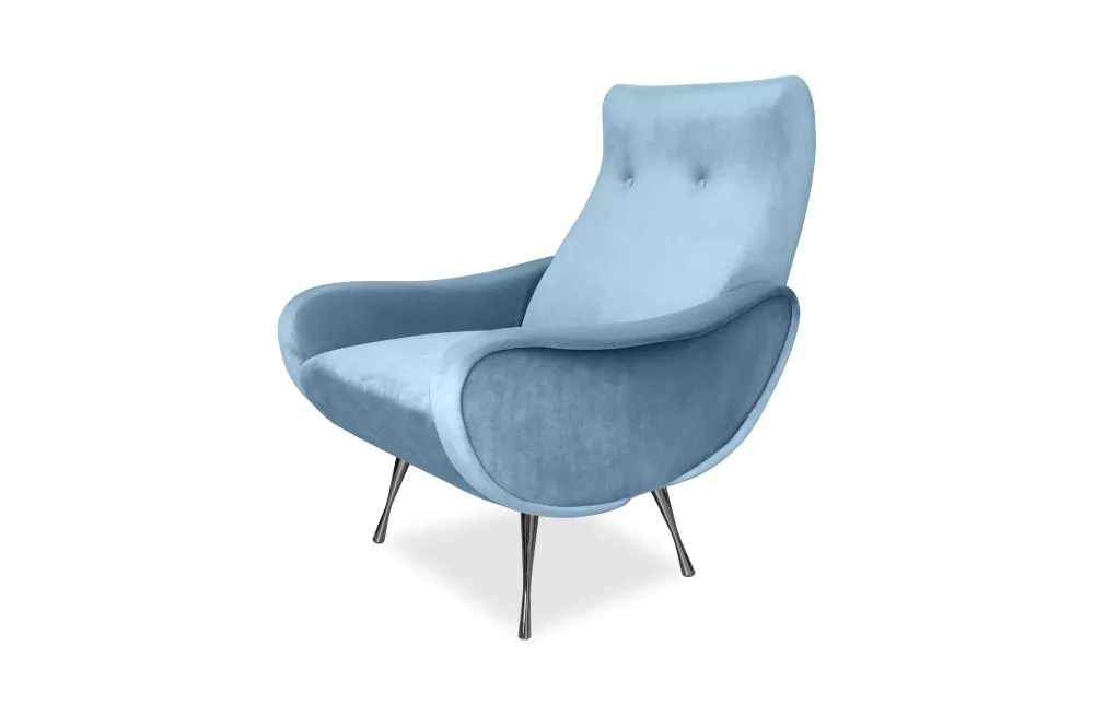 Mīksts krēsls Royal F Standard Sēdvietas dziļums: 50 cm, · Gaiši zils · 74 × 90 × 50 × 95 cm