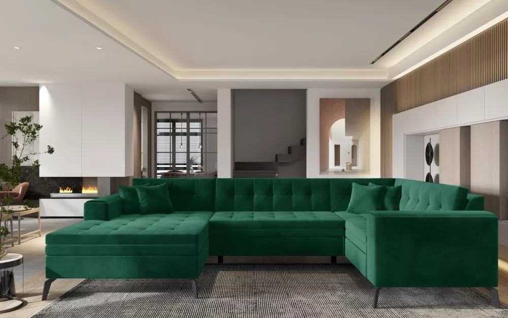 Dīvāns Montez standard · Zaļš · 180 × 340 × 93 cm