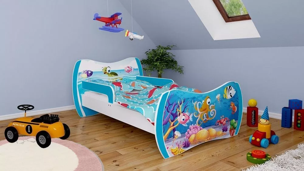 Bērnu gulta Dream L03 160x80 DM28 ar stelāžu Guļamvietas platums: 80 cm, Guļamvietas garums: 160 cm, · 104 × 164 × 71 cm