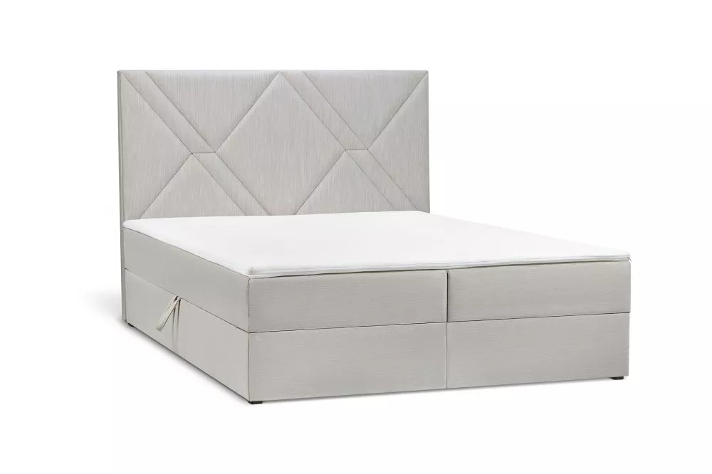 Gulta Garofano Boxspring standard Guļamvietas platums: 200 cm, Guļamvietas garums: 200 cm, · Gaiši pelēks · 202 × 207 × 