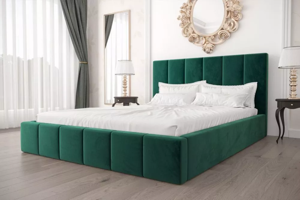 Gulta Rado Standard ar stelāžu Guļamvietas platums: 180 cm, Guļamvietas garums: 200 cm, stelāžas tips: koka, · Zaļš · 19